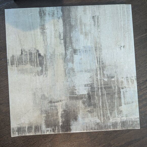 EUC Two 14" Square Wall Art Canvas Pieces Blue and Grey Hues "Viscosity" - Picture 4 of 9
